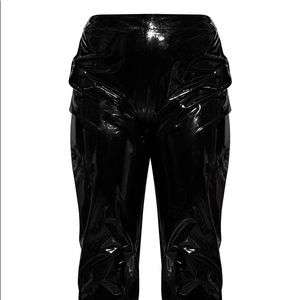 Black patent leather pants